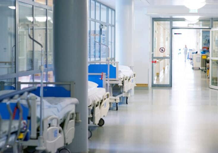 Corridor in modern hospital